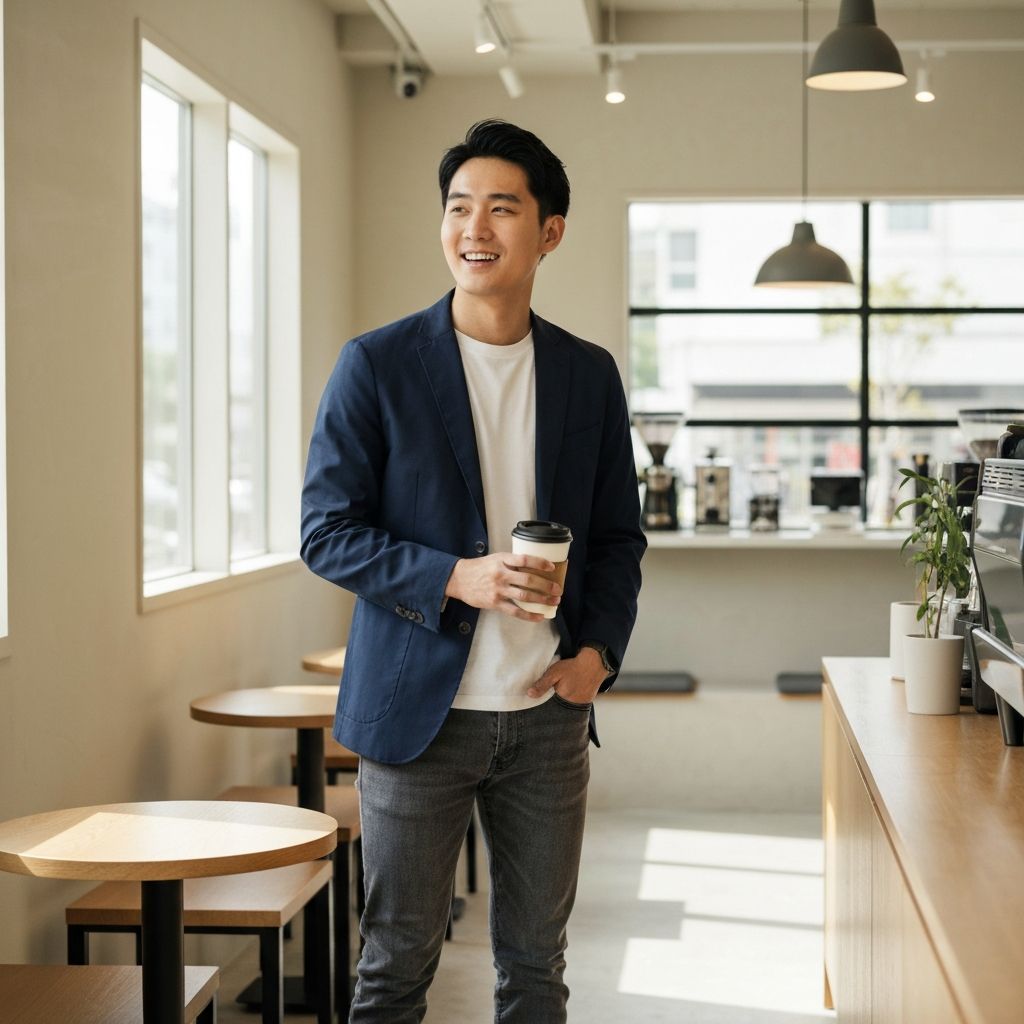 Persona usando el calentador HotDrop en la oficina